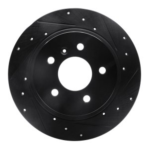 Buick Lucerne Brake Rotor (1) - Rear Right - R1 Concepts - Drilled & Slotted - Black - `06-`11